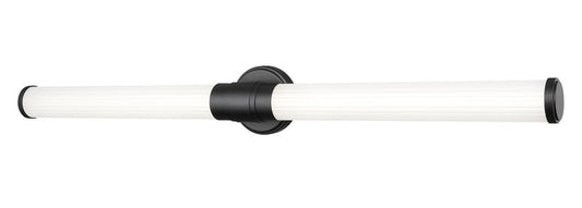 Z-Lite Warwick 40" 1-Light LED-Integrated Matte Black Steel White Opal Glass Shade Vanity Lighting