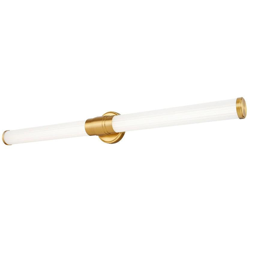Z-Lite Warwick 40" 1-Light LED-Integrated Modern Gold Steel White Opal Glass Shade Vanity Lighting