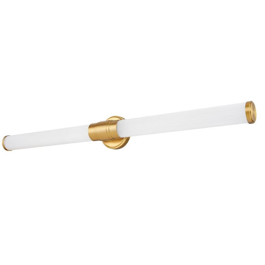 Z-Lite Warwick 40" 1-Light LED-Integrated Modern Gold Steel White Opal Glass Shade Vanity Lighting