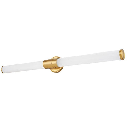 Z-Lite Warwick 40" 1-Light LED-Integrated Modern Gold Steel White Opal Glass Shade Vanity Lighting
