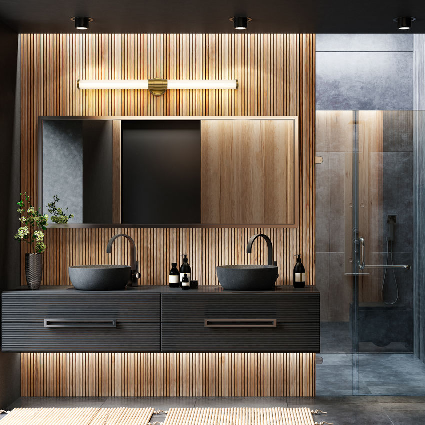 Z-Lite Warwick 40" 1-Light LED-Integrated Modern Gold Steel White Opal Glass Shade Vanity Lighting