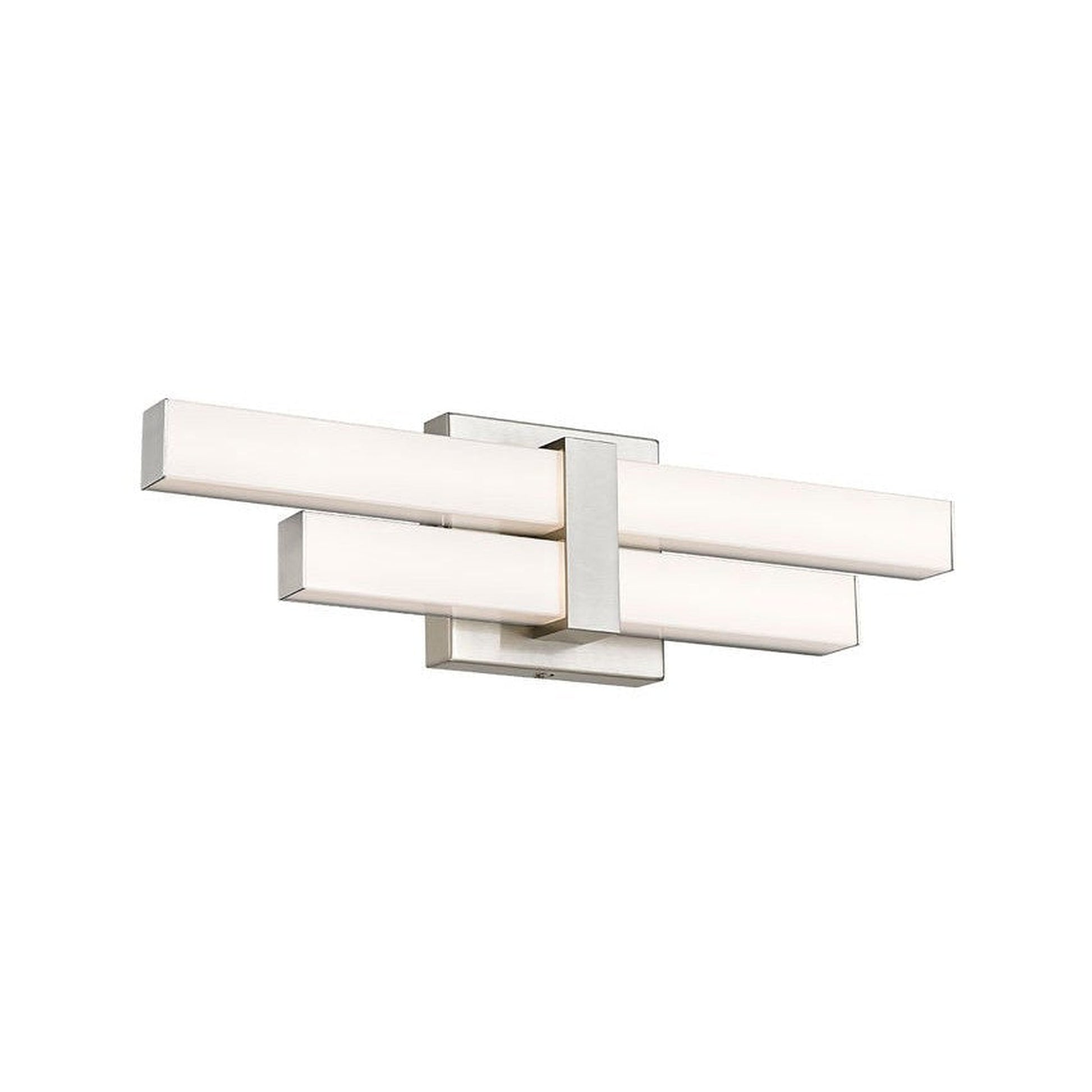 Z-Lite Zane 18" 2-Light LED Brushed Nickel and Frosted Shade Vanity Light