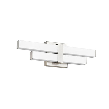 Z-Lite Zane 18" 2-Light LED Brushed Nickel and Frosted Shade Vanity Light