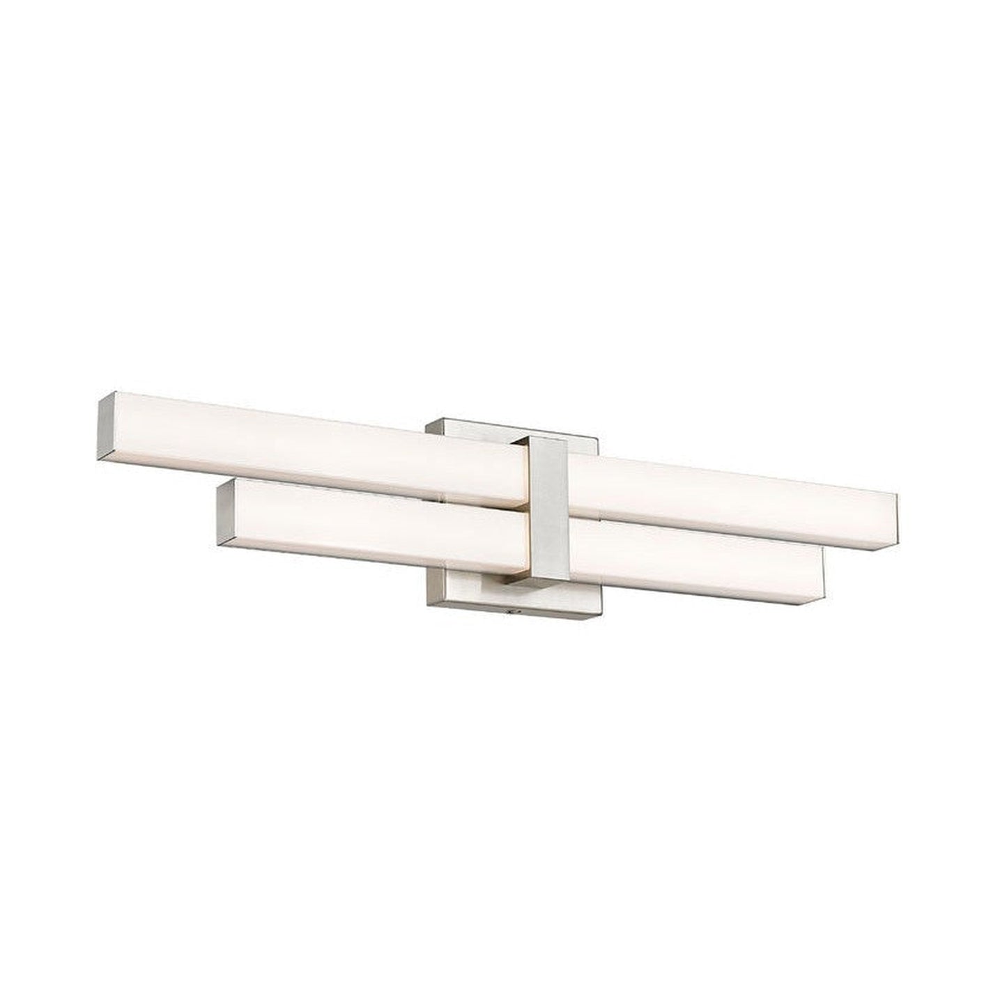 Z-Lite Zane 25" 2-Light LED Brushed Nickel and Frosted Shade Vanity Light