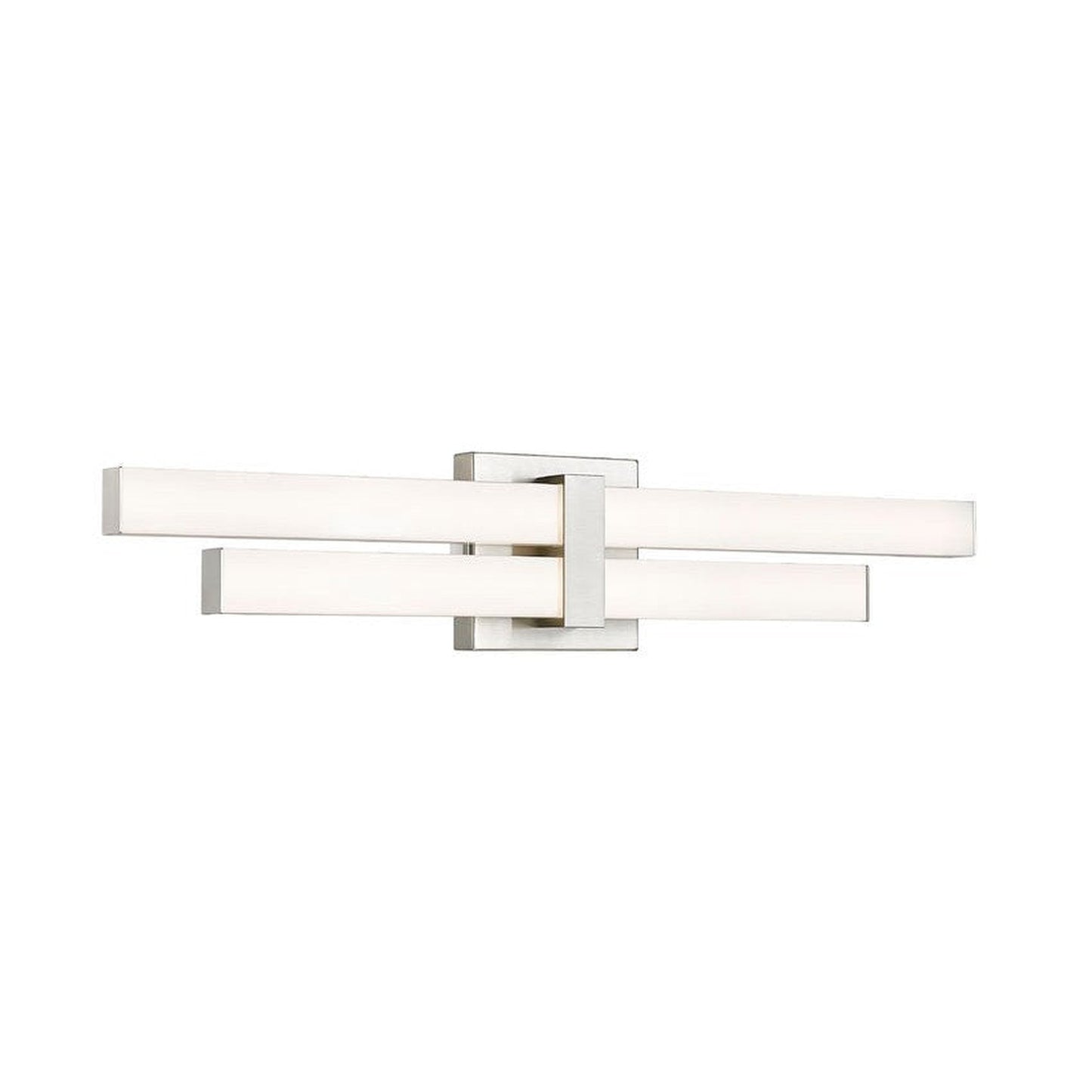 Z-Lite Zane 25" 2-Light LED Brushed Nickel and Frosted Shade Vanity Light