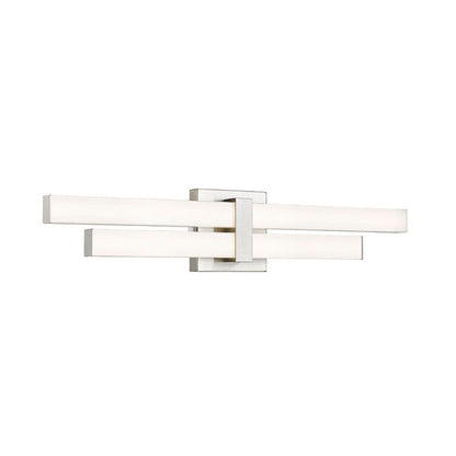 Z-Lite Zane 25" 2-Light LED Brushed Nickel and Frosted Shade Vanity Light