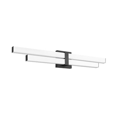 Z-Lite Zane 32" 2-Light LED Matte Black and Frosted Shade Vanity Light