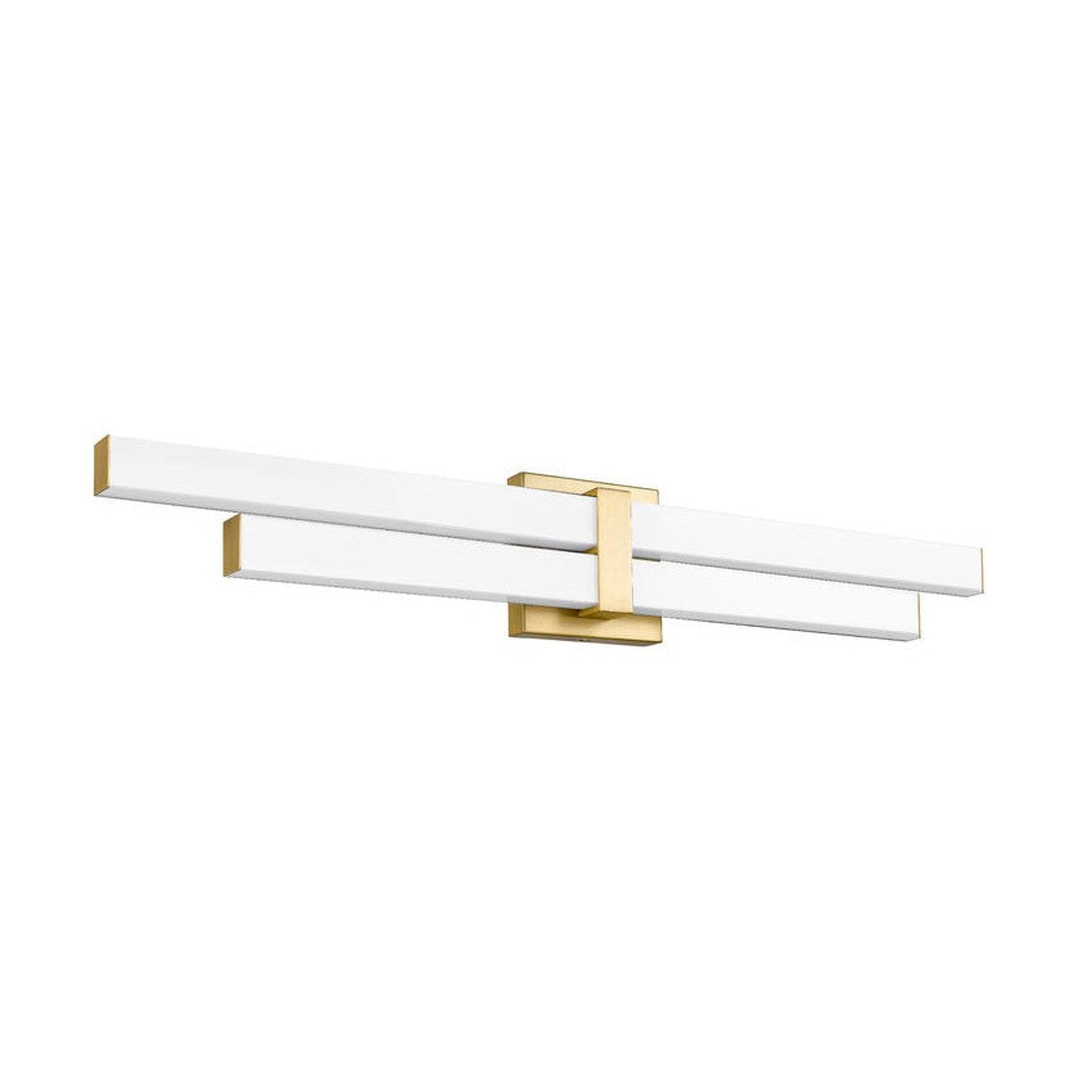 Z-Lite Zane 32" 2-Light LED Modern Gold and Frosted Shade Vanity Light