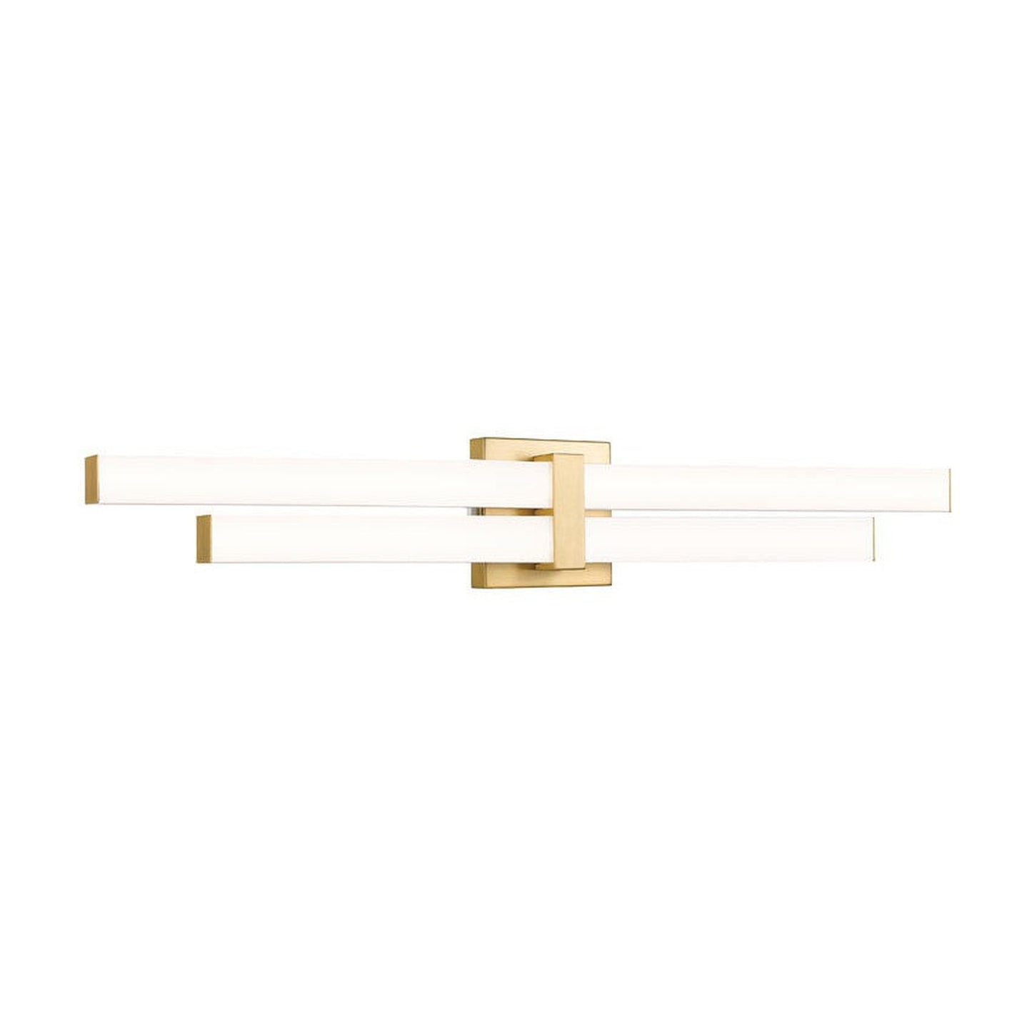 Z-Lite Zane 32" 2-Light LED Modern Gold and Frosted Shade Vanity Light