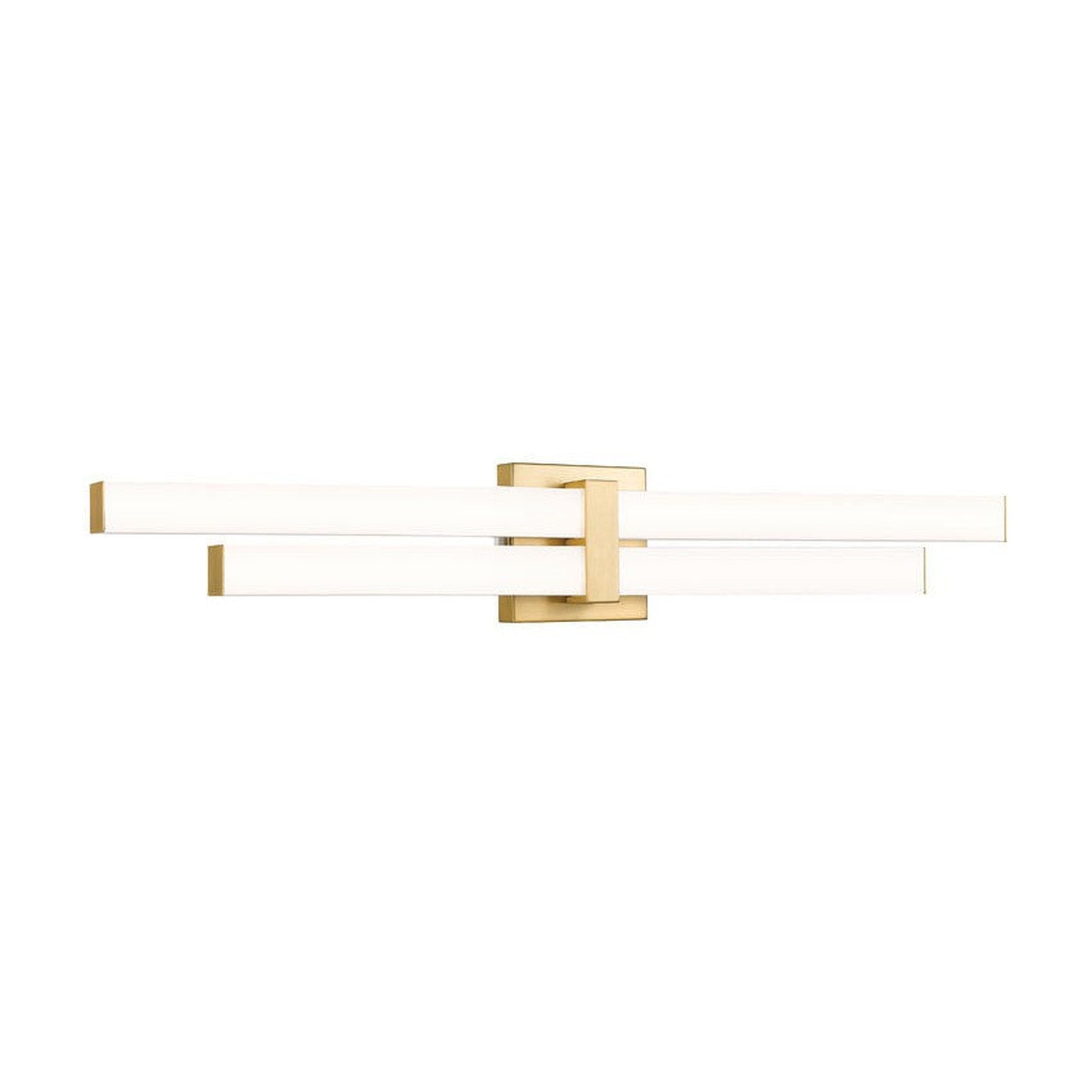 Z-Lite Zane 32" 2-Light LED Modern Gold and Frosted Shade Vanity Light