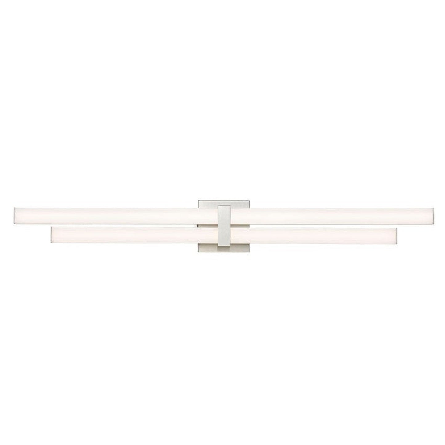 Z-Lite Zane 40" 2-Light LED Brushed Nickel and Frosted Shade Vanity Light