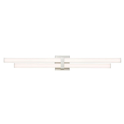 Z-Lite Zane 40" 2-Light LED Brushed Nickel and Frosted Shade Vanity Light
