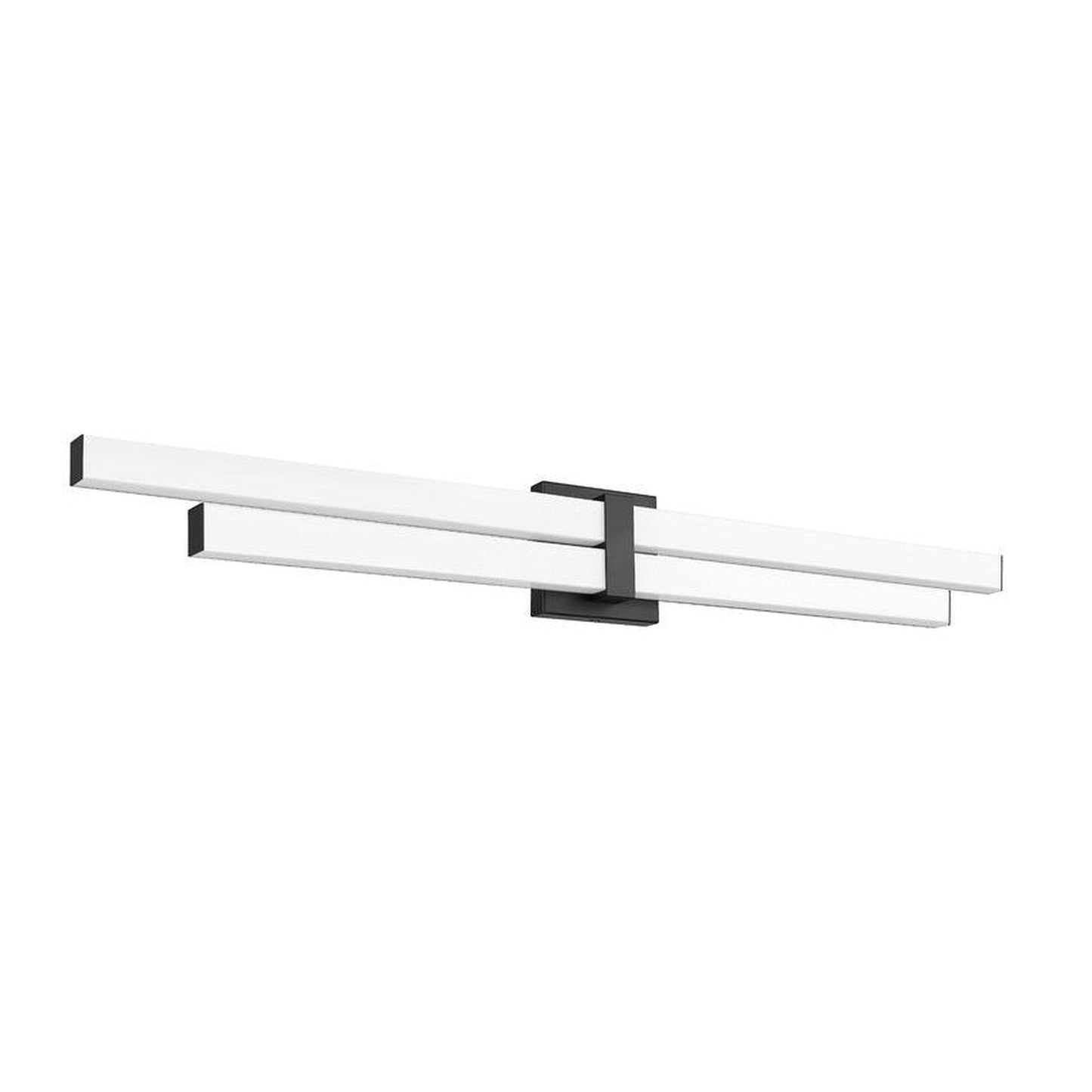 Z-Lite Zane 40" 2-Light LED Matte Black and Frosted Shade Vanity Light