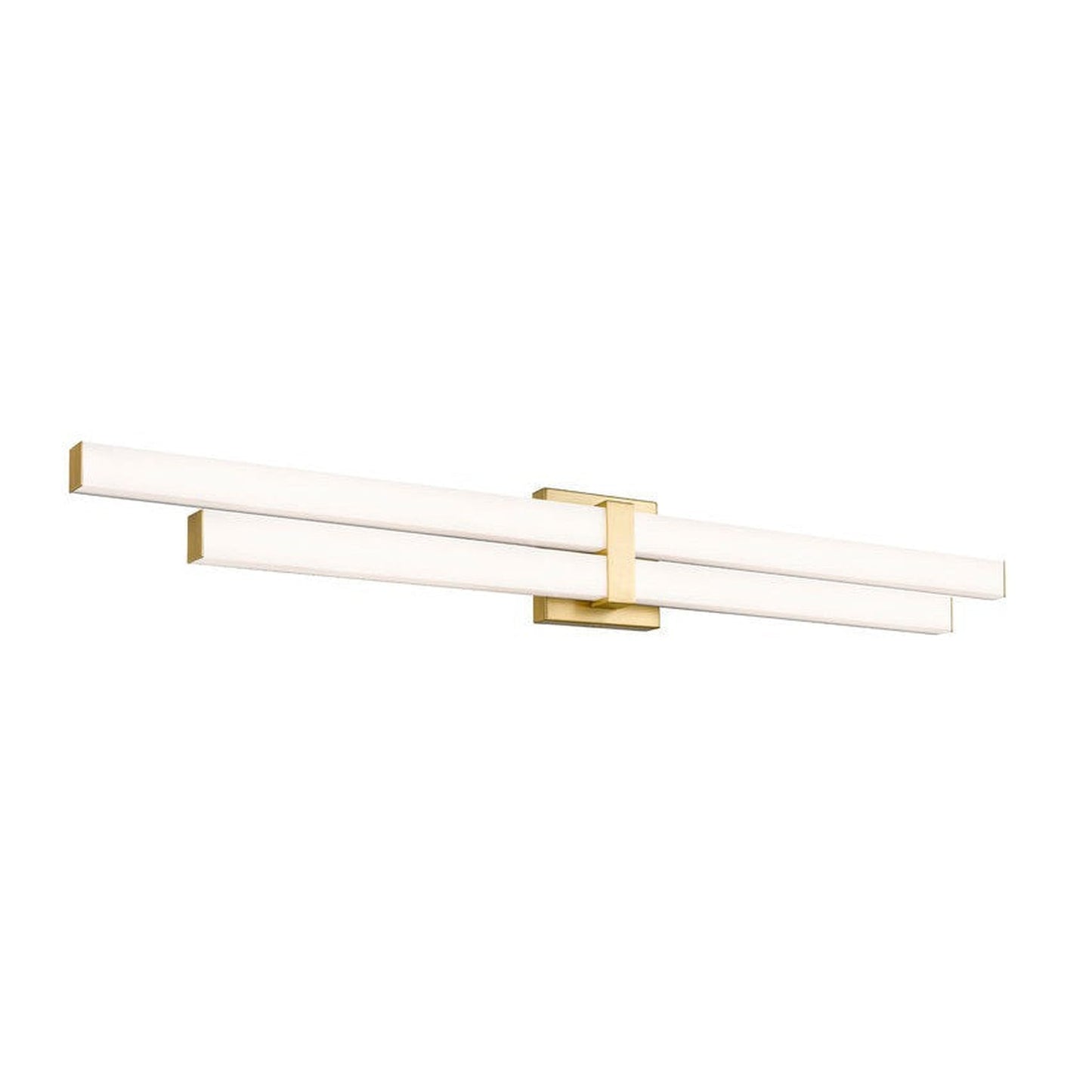 Z-Lite Zane 40" 2-Light LED Modern Gold and Frosted Shade Vanity Light