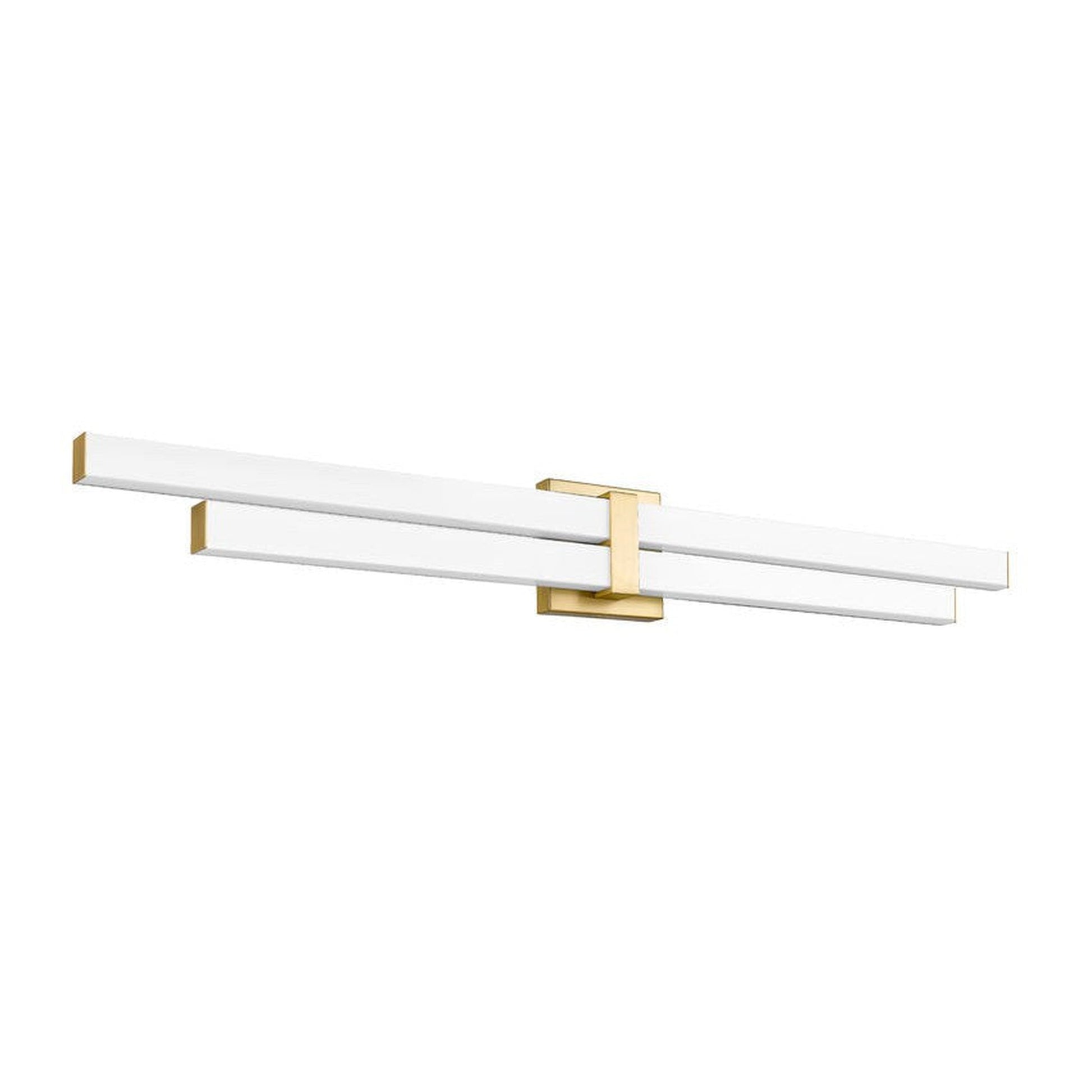 Z-Lite Zane 40" 2-Light LED Modern Gold and Frosted Shade Vanity Light