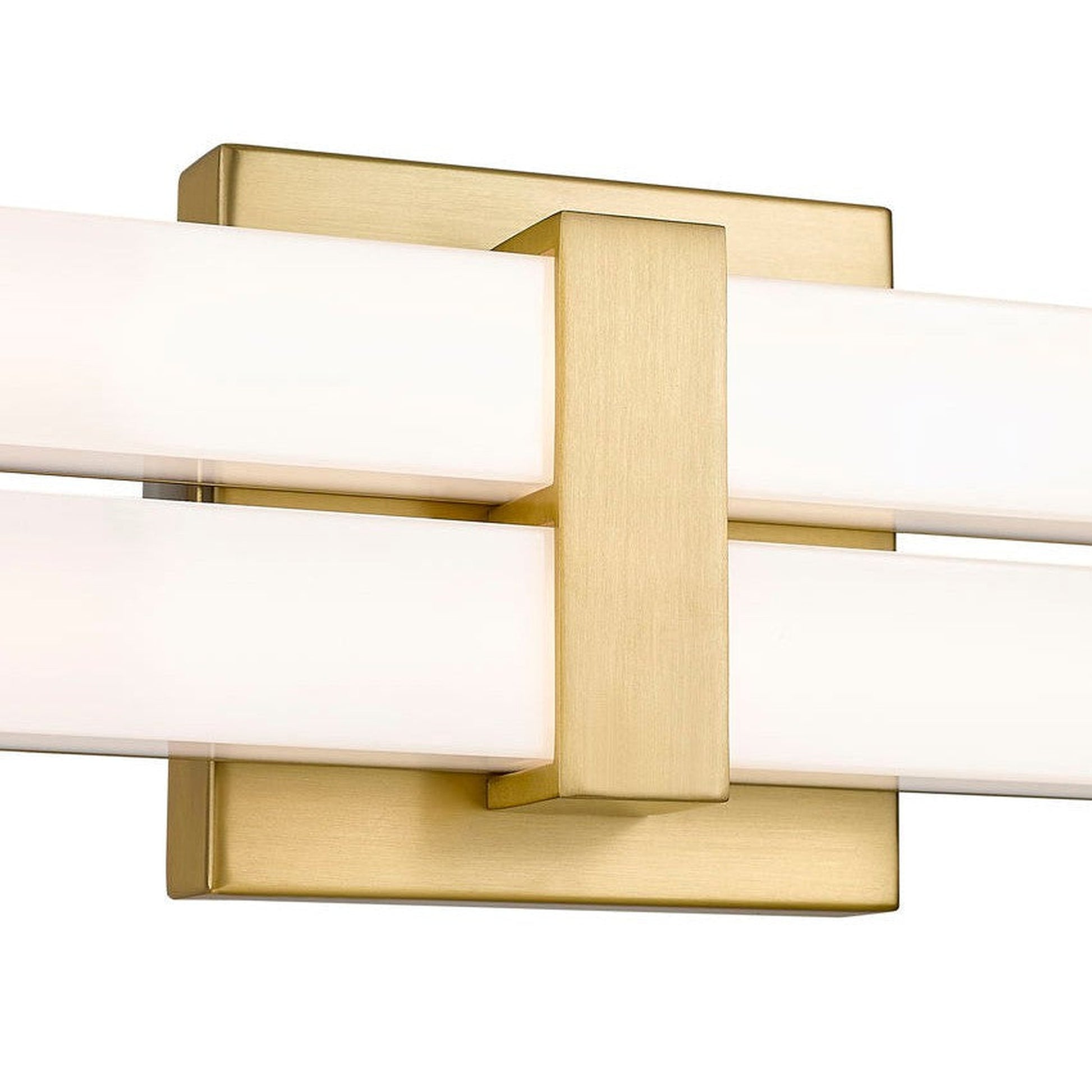 Z-Lite Zane 40" 2-Light LED Modern Gold and Frosted Shade Vanity Light