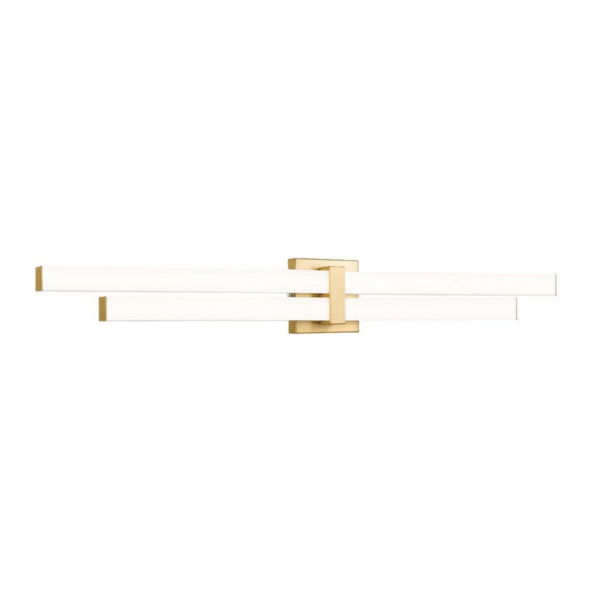 Z-Lite Zane 40" 2-Light LED Modern Gold and Frosted Shade Vanity Light