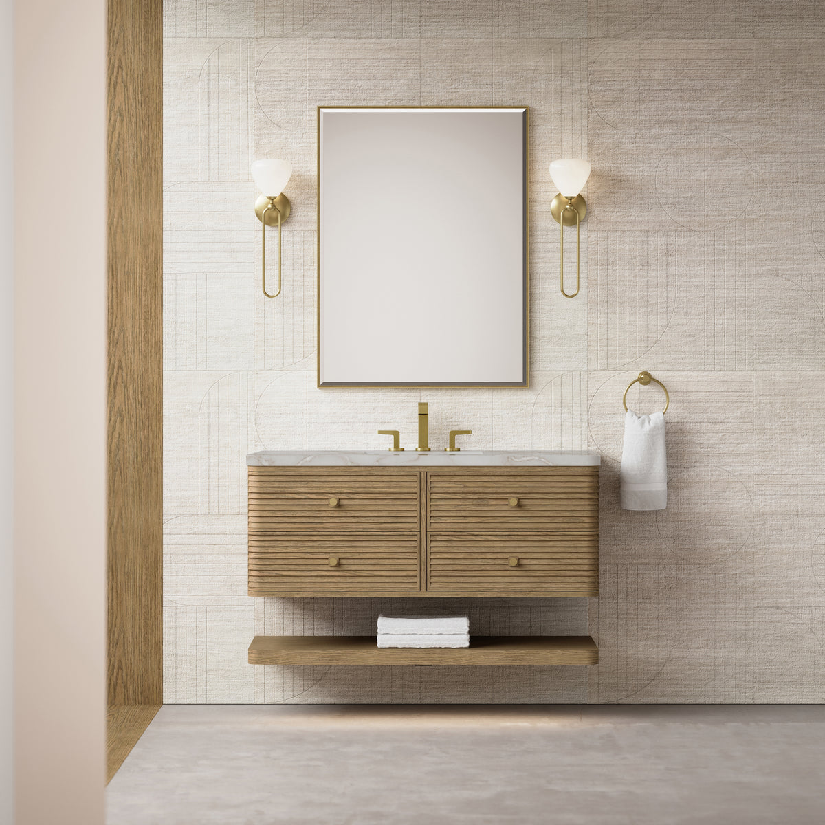 James Martin Vanities Allamari 48" Dune Mist Single Vanity With 3 CM Victorian Silver Silestone Top