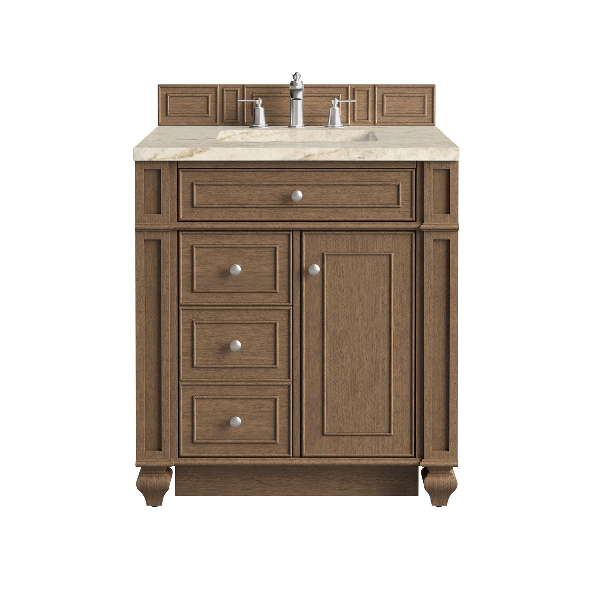 James Martin Vanities Bristol 30" Saddle Brown Single Vanity With 3 CM Tajnar Eclos Top