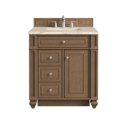James Martin Vanities Bristol 30" Saddle Brown Single Vanity With 3 CM Tajnar Eclos Top