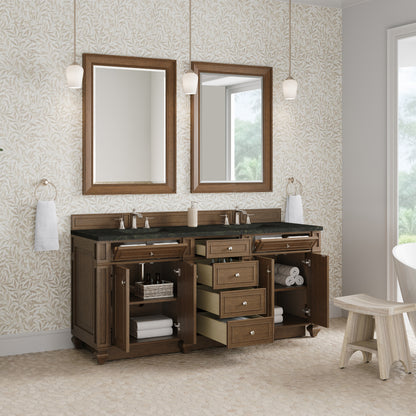 James Martin Vanities Bristol 72" Saddle Brown Double Vanity With 3 CM Phantome Eclos Top