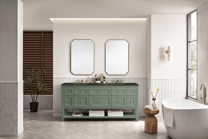 James Martin Vanities Breckenridge 72" Smokey Celadon Double Vanity With 3cm Phantome Eclos Top