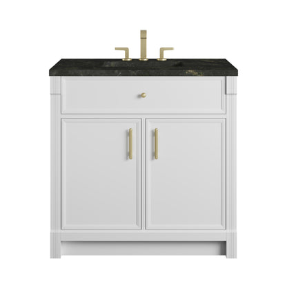 James Martin Vanities Bellshire 36" Bright White Single Vanity With 3 CM Phantome Eclos Top