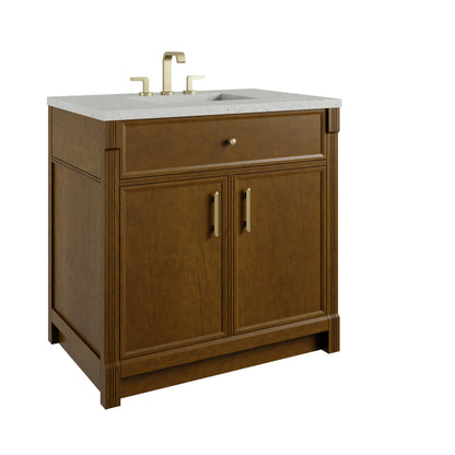 James Martin Vanities Bellshire 36" Honey Oak Single Vanity With 3 CM Lime Delight Silestone Top