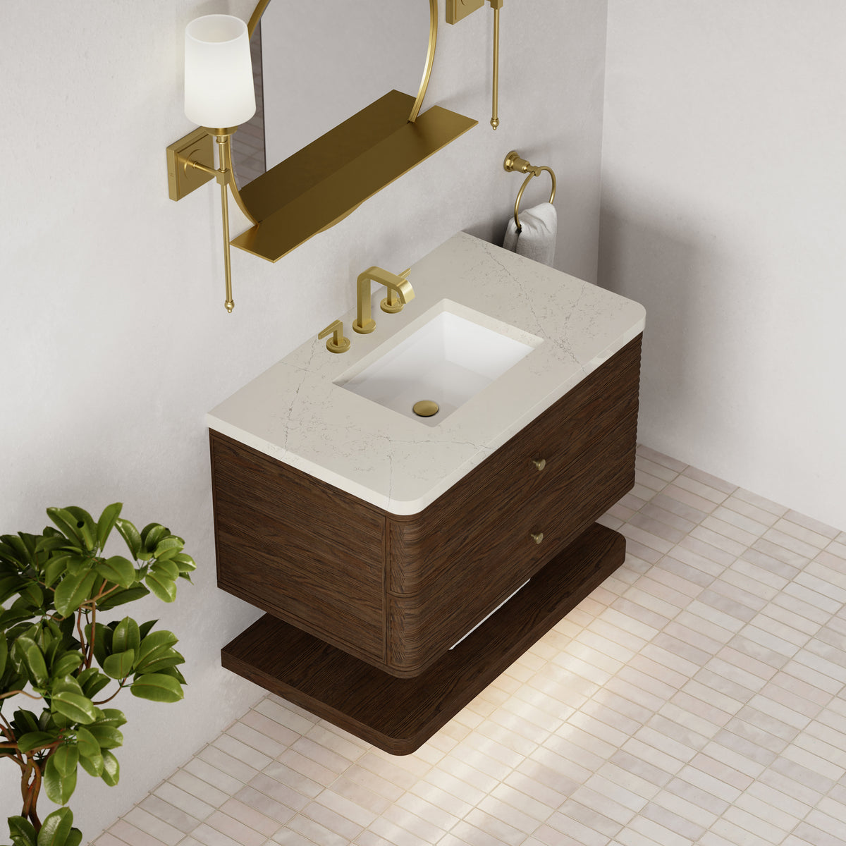 James Martin Vanities Allamari 36" Sable Single Vanity With 3 CM Siberian Silestone Top