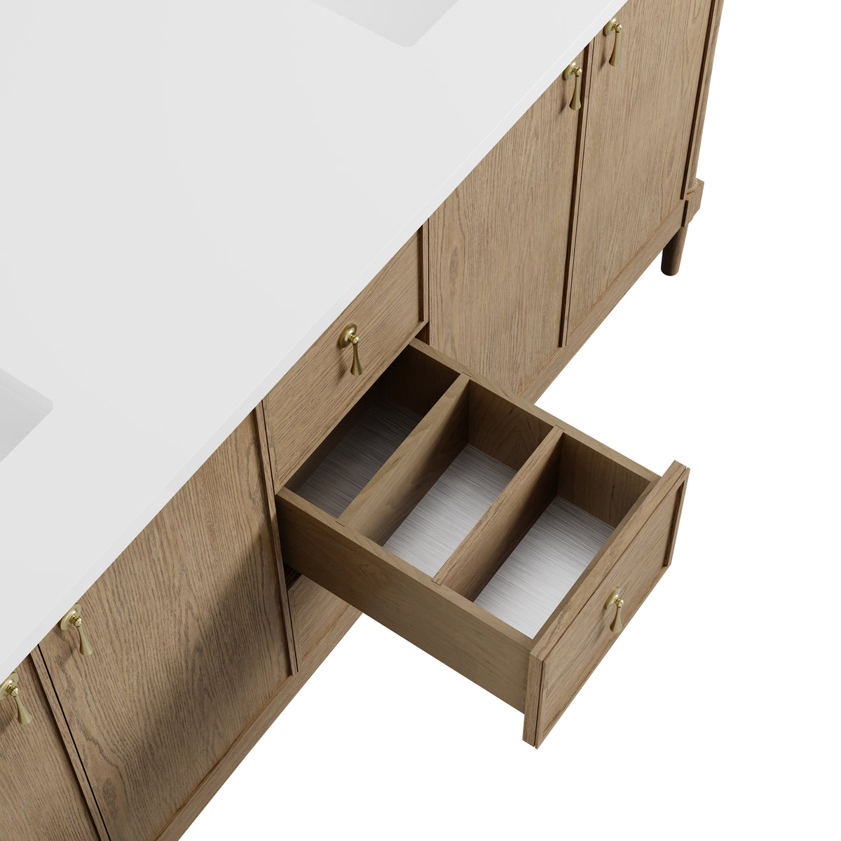 James Martin Vanities Kinnsden 72" Weathered Oak Double Vanity Cabinet