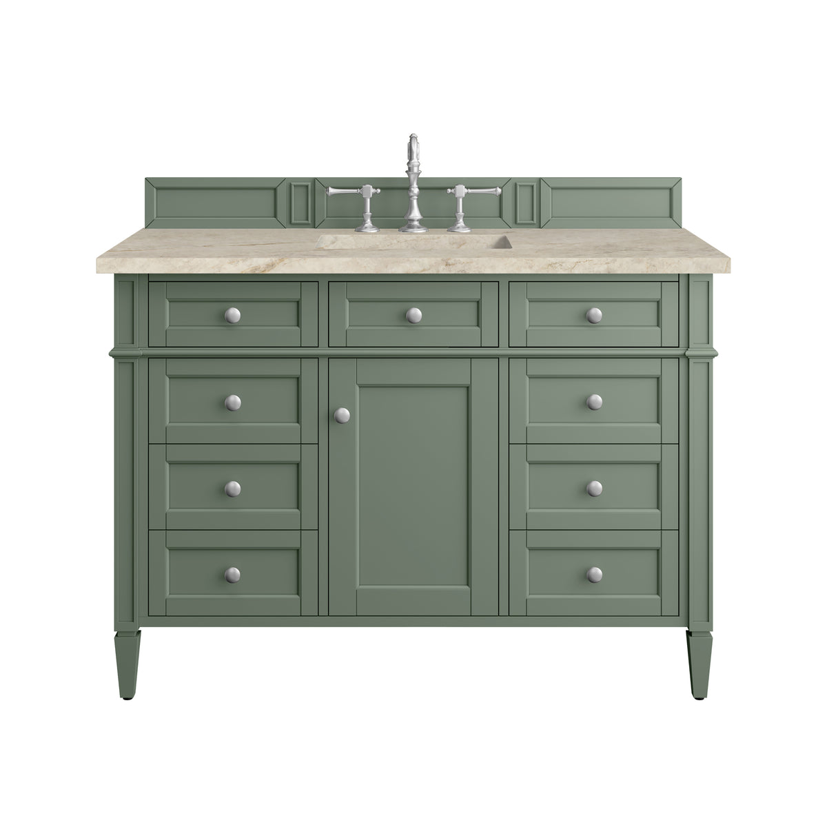 James Martin Vanities Brittany 48" Smokey Celadon Single Vanity With 3 CM Tajnar Eclos Top