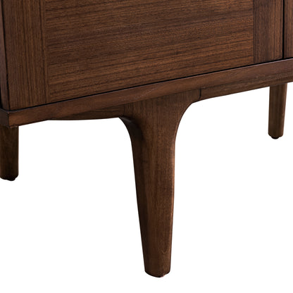 James Martin Vanities Amberly 60" Mid-Century Walnut Double Vanity With 3 CM Phantome Eclos Top
