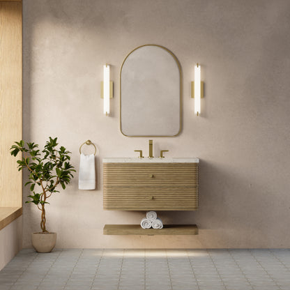 James Martin Vanities Allamari 36" Dune Mist Single Vanity With 3 CM Siberian Silestone Top