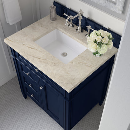 James Martin Vanities Brittany 30" Victory Blue Single Vanity With 3 CM Tajnar Eclos Top