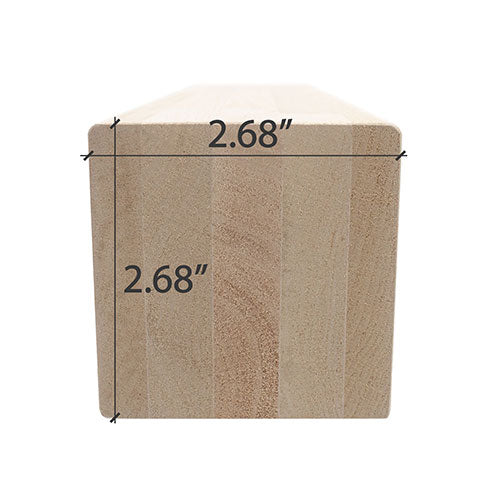 PROSAUNAS Aspen 3" x 3" x 8' Natural Aspen Wood Smooth 4 Sides, Eased Edges Sauna Bench Material