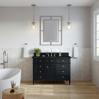 James Martin Vanities Brittany 48" Black Onyx Single Vanity With 3 CM Phantome Eclos Top