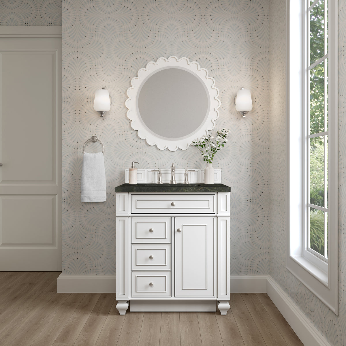 James Martin Vanities Bristol 30" Bright White Single Vanity With 3 CM Phantome Eclos Top