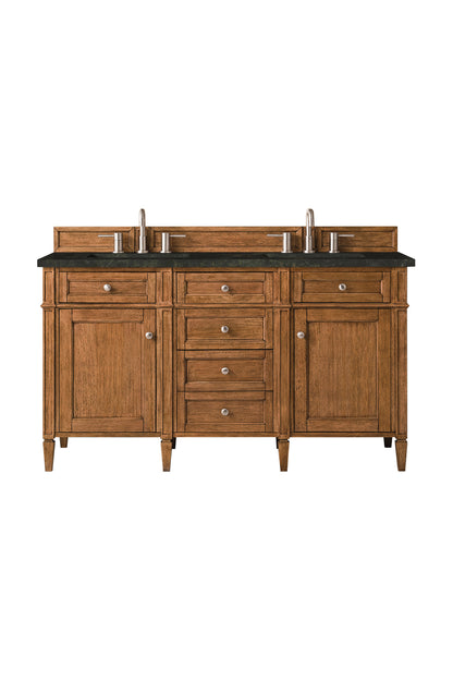 James Martin Vanities Brittany 60" Saddle Brown Double Vanity With 3 CM Phantome Eclos Top