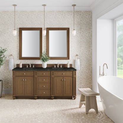 James Martin Vanities Bristol 72" Saddle Brown Double Vanity With 3 CM Phantome Eclos Top