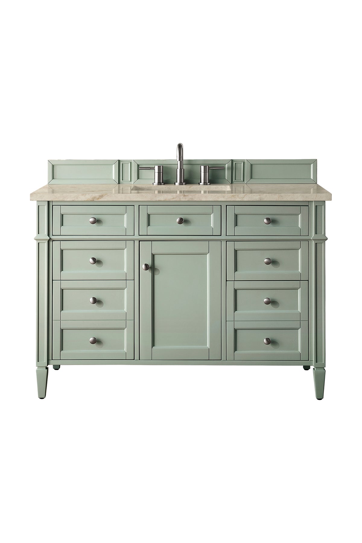 James Martin Vanities Brittany 48" Sage Green Single Vanity With 3 CM Tajnar Eclos Top