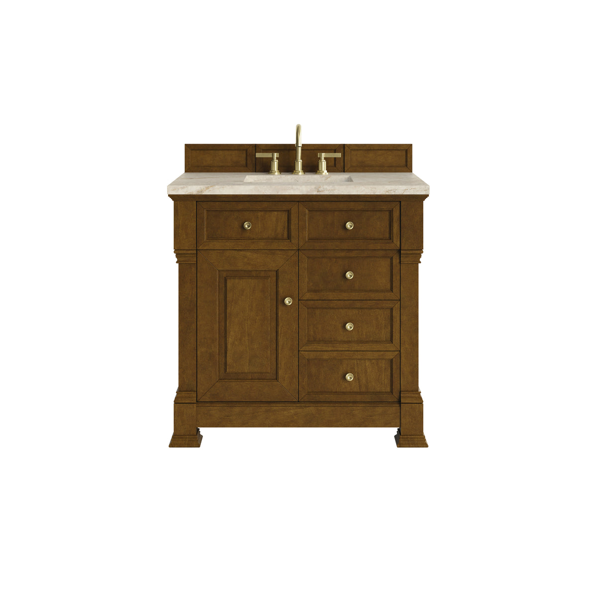 James Martin Vanities Brookfield 36" Honey Oak Single Vanity With 3 CM Tajnar Eclos Top