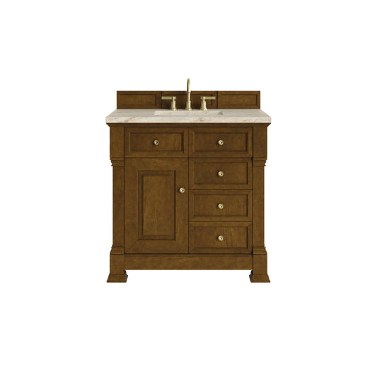 James Martin Vanities Brookfield 36" Honey Oak Single Vanity With 3 CM Tajnar Eclos Top