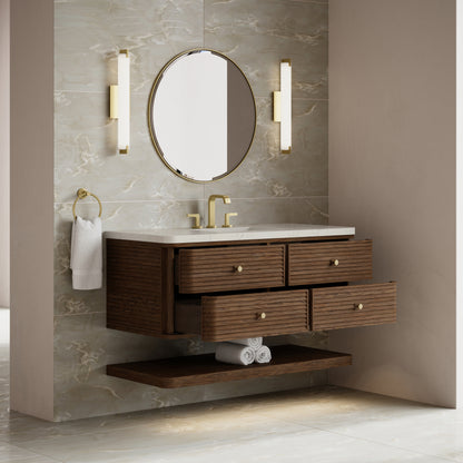 James Martin Vanities Allamari 48" Sable Single Vanity With 3 CM Siberian Silestone Top