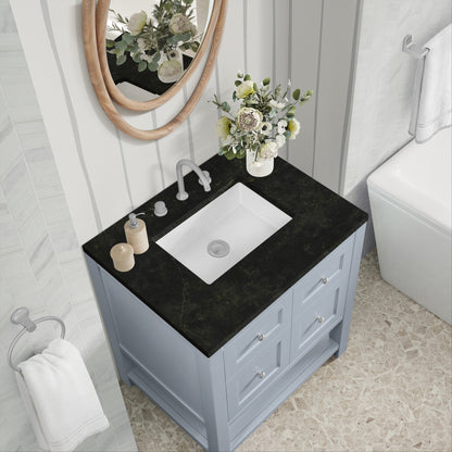 James Martin Vanities Breckenridge 30" Serenity Blue Single Vanity With 3cm Phantome Eclos Top