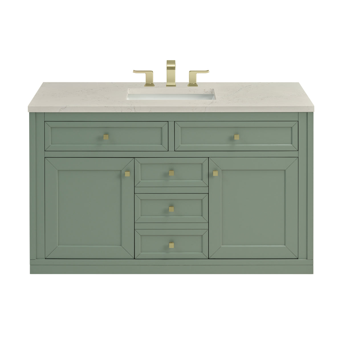 James Martin Vanities Chicago 48" Smokey Celadon Single Vanity With 3 CM Siberian Silestone Top