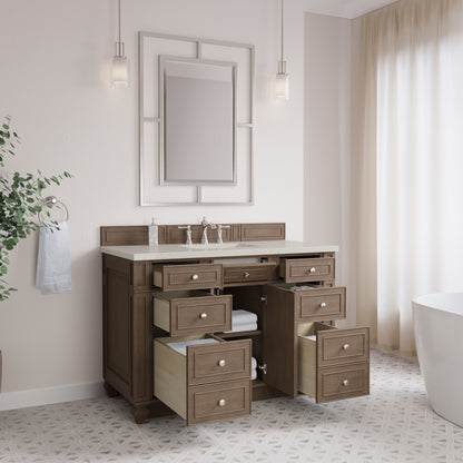 James Martin Vanities Bristol 48" Whitewashed Walnut Single Vanity With 3 CM Siberian Silestone Top