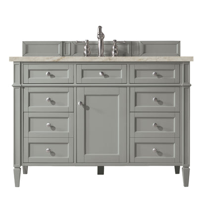 James Martin Vanities Brittany 48" Urban Gray Single Vanity With 3 CM Tajnar Eclos Top