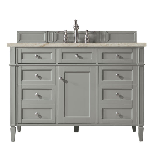 James Martin Vanities Brittany 48" Urban Gray Single Vanity With 3 CM Tajnar Eclos Top