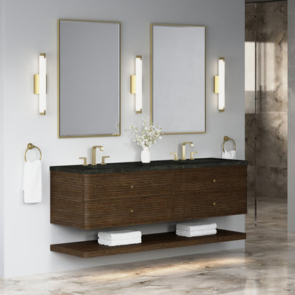 James Martin Vanities Allamari 72" Sable Double Vanity With 3 CM Phantome Eclos Top