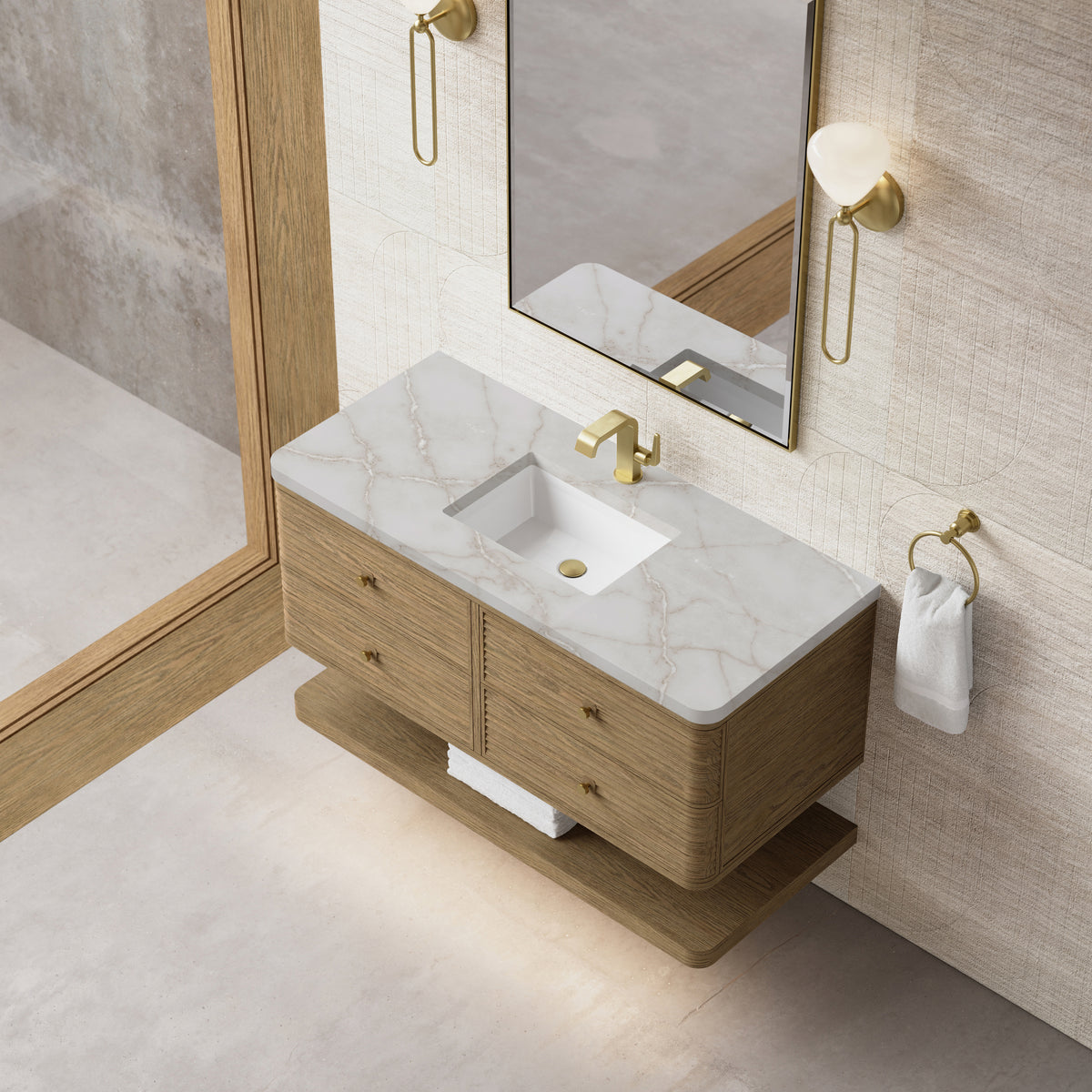 James Martin Vanities Allamari 48" Dune Mist Single Vanity With 3 CM Victorian Silver Silestone Top